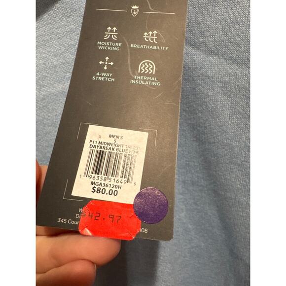 Walter Hagen Midweight Pique Men's 1/4 Zip Golf Sweater, Blue, Size S, NWT - Picture 3 of 5